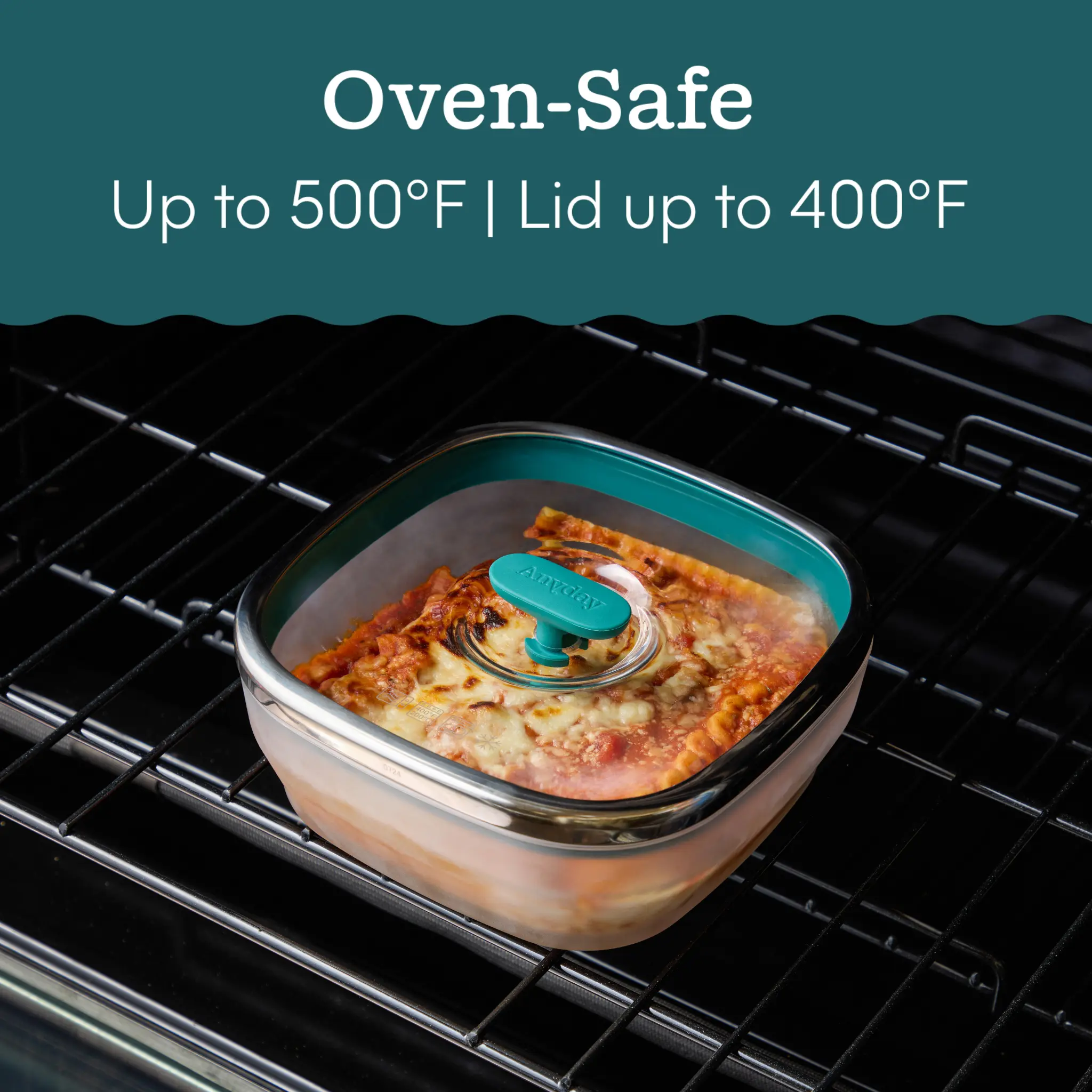 10-Cup Glass Square Shallow Dish - Image 5